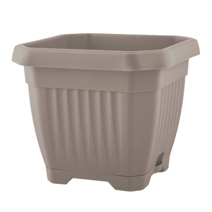 Doniczka z podstawką OCTAGON 25x25cm mokka